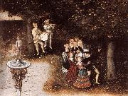CRANACH, Lucas the Elder The Fountain of Youth (detail) dyj Germany oil painting reproduction